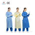 Wholesale level 2 SMS CE class 2 CPE blue medical protective clothing PP PE disposable isolation gown